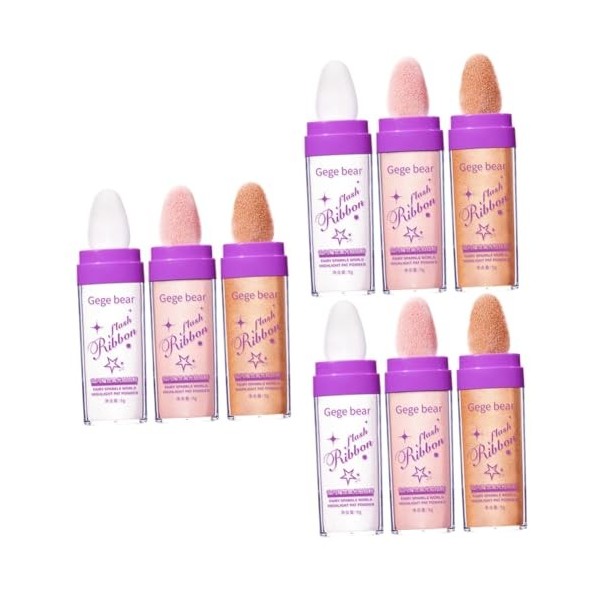 minkissy 9 Pcs Highlight Pat Poudre Surligneur Maquillage Paillettes Surligneurs Stylos Fée Poudre Surligneur Fée Surligneur 