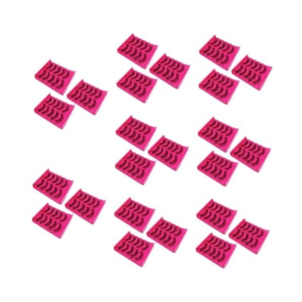 POPETPOP 60 Paires Faux Cils Cil Volume Épais Cils Multicouches Cils Réutilisables Cils Denses Cheveux Faits à La Main De Tig