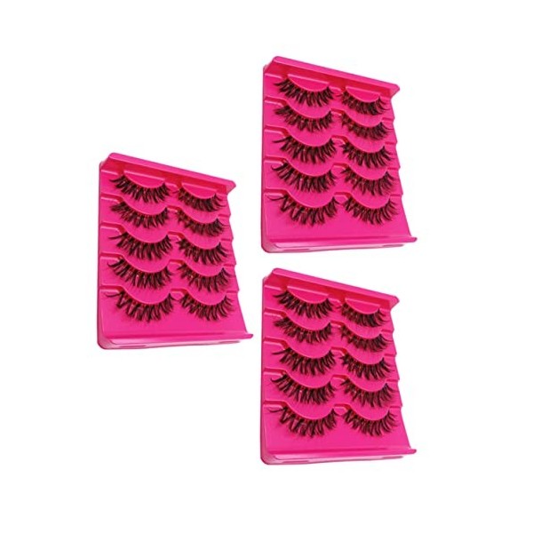 POPETPOP 60 Paires Faux Cils Cil Volume Épais Cils Multicouches Cils Réutilisables Cils Denses Cheveux Faits à La Main De Tig