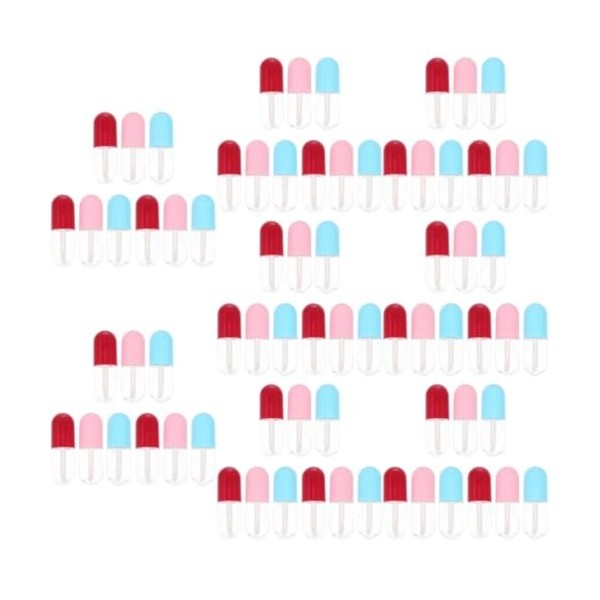 POPETPOP 54 Pièces Tube De Couleur Tube Vide Mascara Cils Mini Brillant à Lèvres Brillant à Lèvres Transparent Rouge à Lèvres