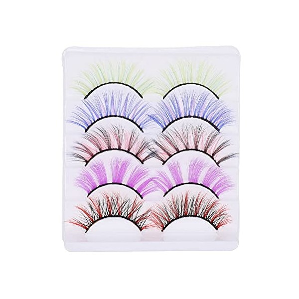 POPETPOP 30 Paires Faux Cils Colorés Déguisements Cils De Maquillage Cils Artificiels Fournitures Dextension De Cils Faux Ci