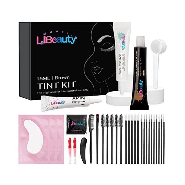 Kit de teinture pour cils et sourcils Libeauty dune durée de 8 semaines pour la coloration professionnelle des sourcils et d