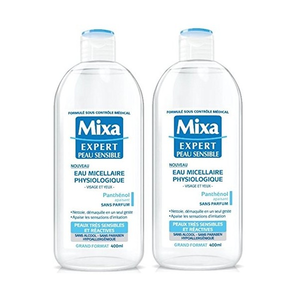 Mixa Expert Peau Sensible Eau Micellaire Physiologique 400 ml - Lot de 2