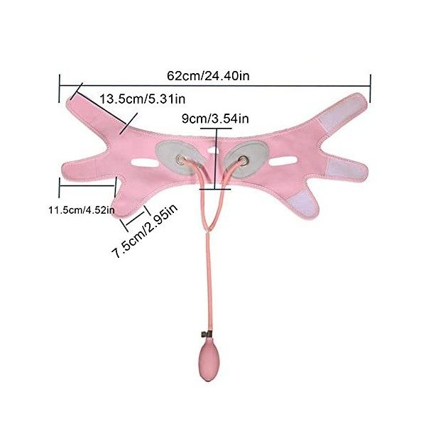 duhe189014 Ceinture Levage Sangle Amincissante pour Visage, Double Réducteur Menton Gonflable, Masque Levage pour Visage Disp