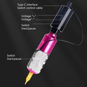 Fishawk Alimentation sans Fil pour Tatouage, Batterie Rechargeable 1400 MAh pour Machine à Tatouer avec Affichage Numérique L