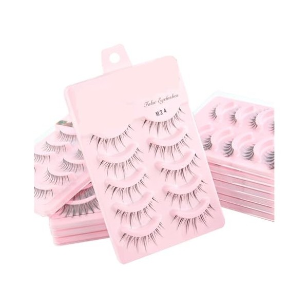 UAMOU 2-50 boîtes de Faux-cils Manga, poupée coréenne naturelle, Anime, hérissés et épais, bandes de cils en Faux vison, maqu