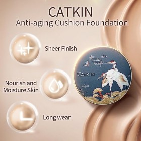 CATKIN – Fond de teint cushion Summer Palace pour un visage sans défaut, léger et lisse, pour les peaux matures, BB Cream rec