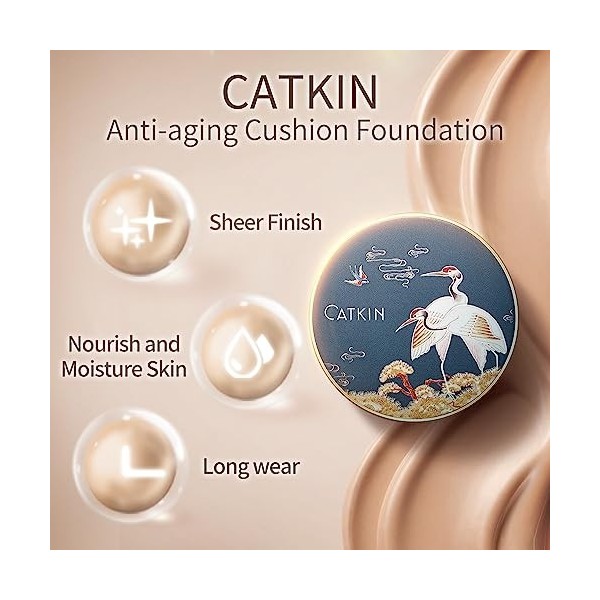 CATKIN – Fond de teint cushion Summer Palace pour un visage sans défaut, léger et lisse, pour les peaux matures, BB Cream rec