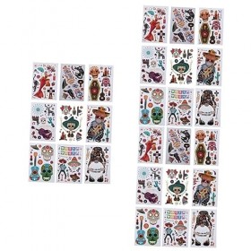 Angoily 27 Pcs Verre Autocollant Autocollants Décors Halloween Party Bag Mexique Autocollants Halloween Stickers Muraux Hallo