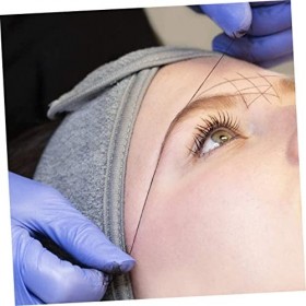 DOITOOL 14 Pièces Encre Motif Fil À Broder Règle Sourcil Règle Sourcils Cartographie Microblading Fil DEncre À Sourcils Cosm