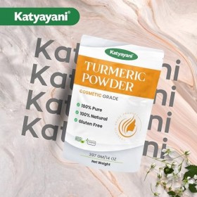 Katyayani Poudre de curcuma de qualité cosmétique 397 g | 100 % pure bio pour le visage | Favorise une peau éclatante