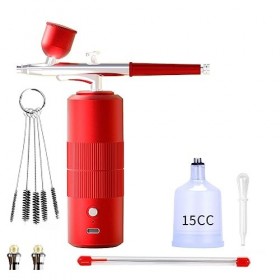 Axaooqeld AéRographe Portable Rechargeable Sans avec Outils de PulvéRisation à Double Action de Compresseur pour le Tatouage 