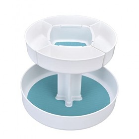 Boîte De Maquillage Double Couche Rotative à 360 Degrés - Support Dassaisonnement à Plateau Tournant Circulaire