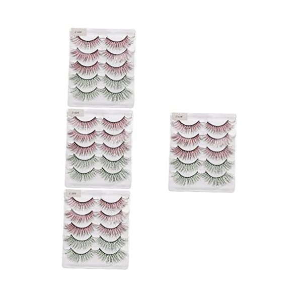 FRCOLOR 25 Paires Faux Cils Colorés Cils Dhalloween Dramatiques Cils Pelucheux Cils Faits à La Main Cils En Fibres Synthétiq