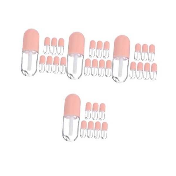 POPETPOP 40 Pièces Tube De Brillant à Lèvres Tubes De Brillant à Lèvres Transparents Terrarium En Verre Lèvre En Plastique Tr