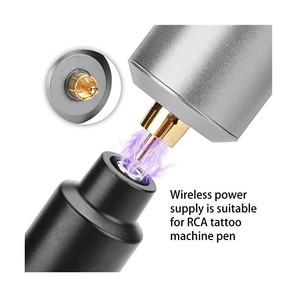 Alimentation sans Fil pour Tatouage, Mini Batterie de Tatouage Portable RCA avec Affichage Numérique LCD, Banque Dalimentati