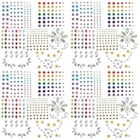 DOITOOL 28 Ensembles DAutocollants De Pierres Précieuses Auto-Adhésifs Bijoux Pour Le Visage Autocollants En Cristal Bijoux 
