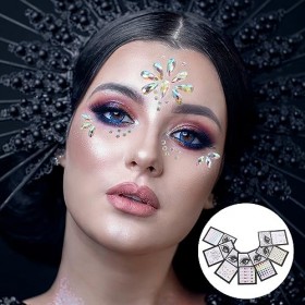 DOITOOL 28 Ensembles DAutocollants De Pierres Précieuses Auto-Adhésifs Bijoux Pour Le Visage Autocollants En Cristal Bijoux 