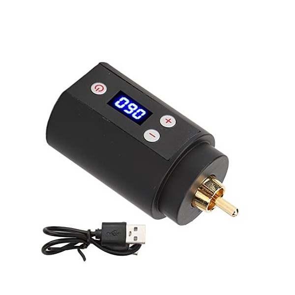 Alimentation de Tatouage, Mini Batterie de Tatouage sans Fil Dédiée 3‑12 V au Lithium avec écran LCD, Connexion RCA, Alimenta