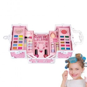 Ensemble de Maquillage pourenfants, Ensembles de Maquillage pourenfants sûrs et lavables pour Filles, véritable kit de Maquil