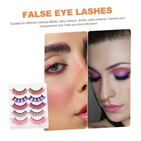 Ipetboom 3 Boîtes Cils Colorés Lumière Douce Faux Cils Cosplay Maquillage Cils Cosplay Faux Cils Maquillage Faux Cils Couleur