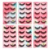 UAMOU 2-50 boîtes de cils faux cils de vison naturel 3d cils de vison volume faux cils en vrac cilios Cheerfully Color : MIX