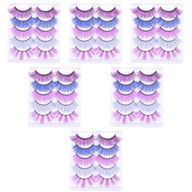 FRCOLOR 30 Paires Faux Cils Colorés Cils Artificiels Cil De Costume Faux Cils Femmes Cils Denses Cils De Maquillage Faux Cils