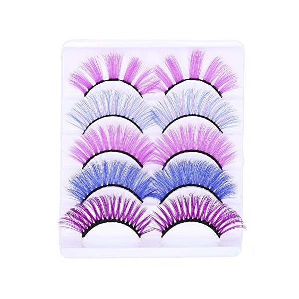 FRCOLOR 30 Paires Faux Cils Colorés Cils Artificiels Cil De Costume Faux Cils Femmes Cils Denses Cils De Maquillage Faux Cils