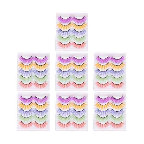 FRCOLOR 30 Paires Faux Cils Colorés Cils Artificiels Cil De Costume Faux Cils Femmes Cils Denses Cils De Maquillage Faux Cils