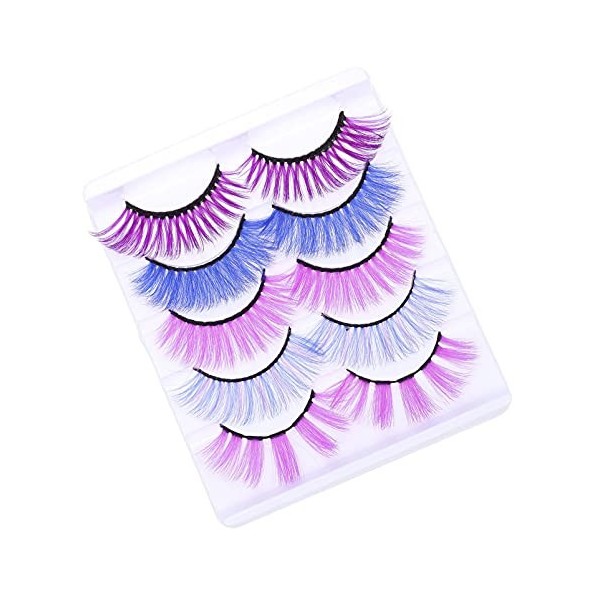 FRCOLOR 30 Paires Faux Cils Colorés Cils Artificiels Cil De Costume Faux Cils Femmes Cils Denses Cils De Maquillage Faux Cils