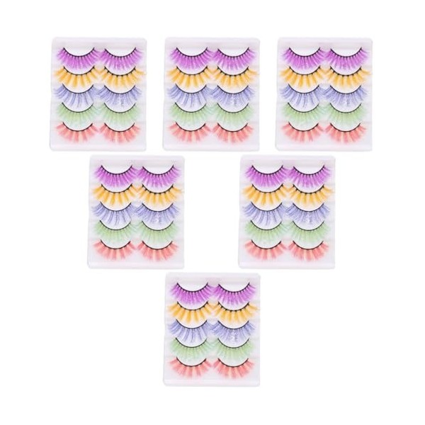 FRCOLOR 30 Paires Faux Cils Colorés Cils Artificiels Cil De Costume Faux Cils Femmes Cils Denses Cils De Maquillage Faux Cils