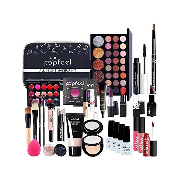 Kit de maquillage pour femme Kit complet, kit de maquillage polyvalent Ensemble-cadeau de maquillage tout-en-un Kit de démarr