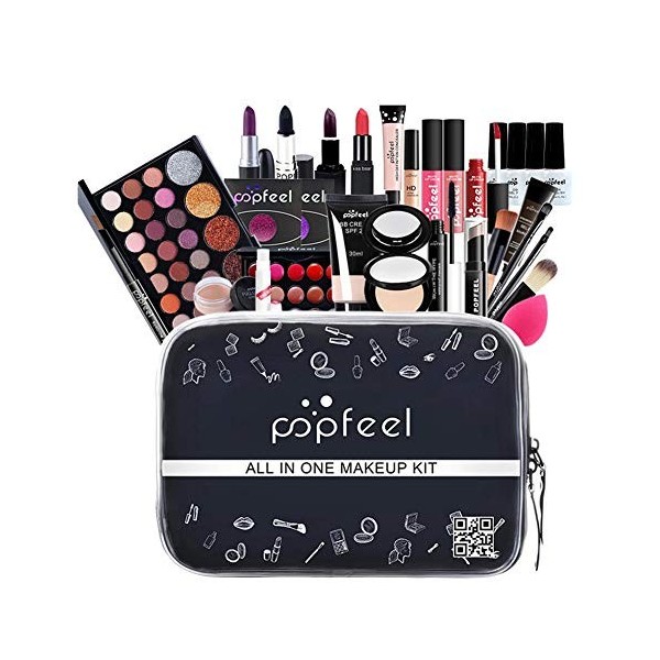 Kit de maquillage pour femme Kit complet, kit de maquillage polyvalent Ensemble-cadeau de maquillage tout-en-un Kit de démarr