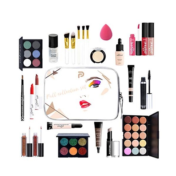 Coffret Maquillage, MKNZOME 50 Pcs Kit Maquillage Femme