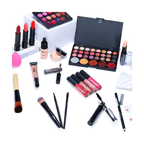 27 Pièces Kit de maquillage polyvalent Ensemble-cadeau de maquillage tout-en-un, Kit de maquillage pour femme Ensemble comple