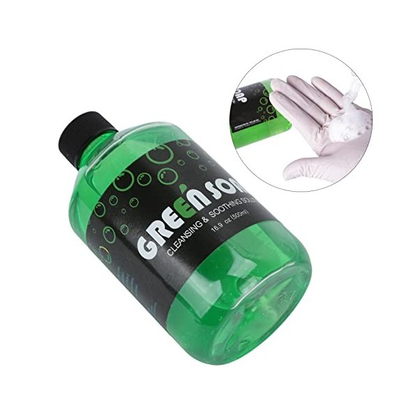 Solution de Savon Vert Nettoyant pour Tatouage de 500 Ml, Savon Vert Professionnel pour Salon de Tatouage Doux pour Novice