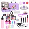 DKINY 28pcs Licorne Maquillage Enfant Fille Coffret Maquillage Enfant Pinceaux Maquillage Eponge Rouge Lèvres Kit Maquillage 