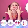 DKINY 28pcs Licorne Maquillage Enfant Fille Coffret Maquillage Enfant Pinceaux Maquillage Eponge Rouge Lèvres Kit Maquillage 