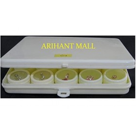 Tika Boîte à bindi longue multicolore en cristal pour mariée Pack of 12 Bindis - With Extra Stones