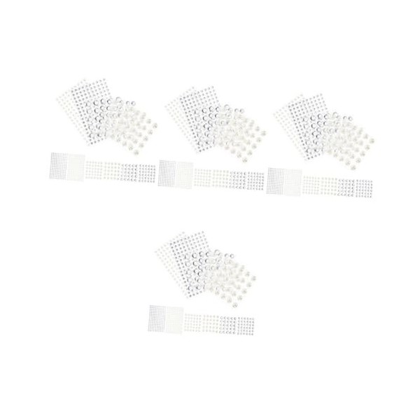 Beaupretty 48 Feuilles De Strass De Beauté Autocollants De Diamants De Fête Bijoux De Cheveux Décors De Maquillage Paillettes