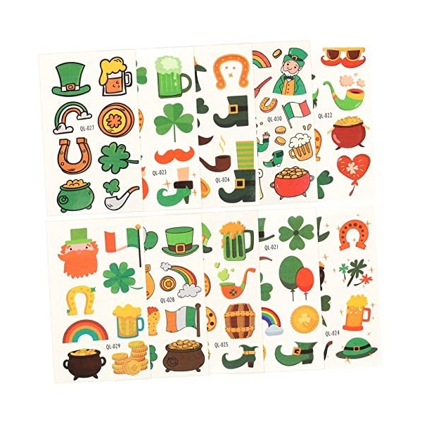 Angoily 150 Feuilles Autocollant Shamrock Patrick Décorations Patrick Décor Patrick Visage St Patricks Day Accessoires Enfant