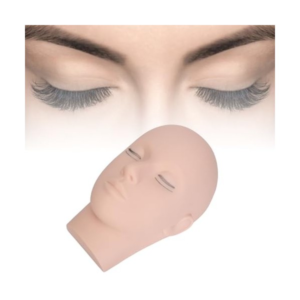 Tête de Mannequin de Cils, Visage D’extension de Cils, Tête de Mannequin D’extension de Cils en Silicone, Tête de Mannequin d