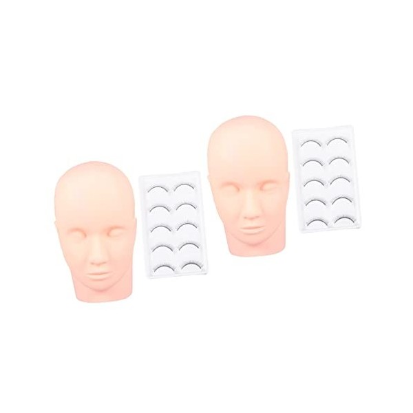 minkissy 2 Ensembles Modèle De Formation De Beauté Cils Mannequin Cils Mannequin Tête Kit De Pratique Pratique Formation Tête