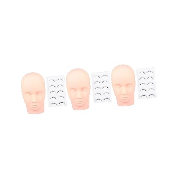 minkissy 2 Ensembles Modèle De Formation De Beauté Cils Mannequin Cils Mannequin Tête Kit De Pratique Pratique Formation Tête