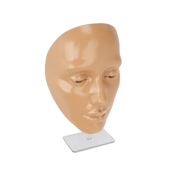 Planche de Pratique de Maquillage, Visage de Mannequin de Maquillage Réutilisable en Silicone 5D avec 20 Ml Dhuile Démaquill