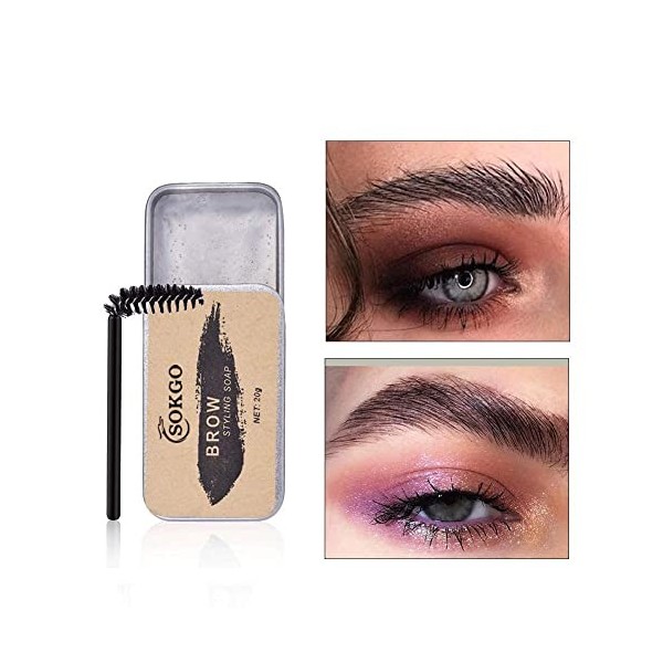 Savon à sourcils 3D - Transparent - Longue durée - Cire naturelle pour sourcils