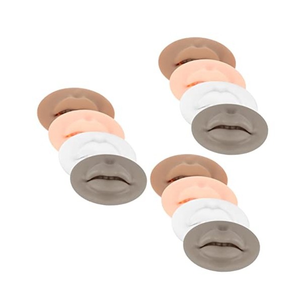 Housoutil 12 Pièces 3D Module Masque À Lèvres Fausse Peau Modèle De Lèvre En Silicone Silicone Réaliste Lèvre 3D Modèle De Lè