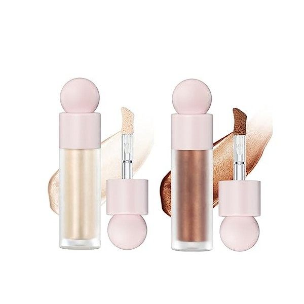 Liquid Highlighter,Highlighter Maquillage Stick Waterproof Cream Contour Stick Body Brighten Long Lasting Smooth Liquid Bronz