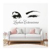 Extensions de cils signe autocollant mural clin dœil yeux vinyle fenêtre affiche décorations de Salon de beauté cils sourcil