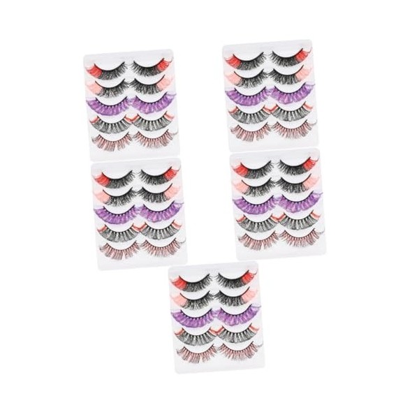 minkissy 4 Boîtes Cils Colorés Faux Cils 3d Imitation Vison Se Déployer Manuel